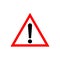 Triangle attention sign with exclamation mark symbol