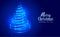 Triangle blue glow luminous lamp decoration luxury accessories for christmas greeting card template