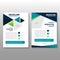 Triangle Blue Green annual report Leaflet Brochure Flyer template design, book cover layout design
