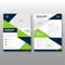 Triangle Blue Green annual report Leaflet Brochure Flyer template design, book cover layout design