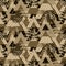 Triangle brown camo fern bold seamless vector pattern.