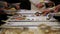 Triangle Buffet Dishes Dinnerware Chafing Dish in the venue. Close up view of Buffet