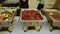 Triangle Buffet Dishes Dinnerware Chafing Dish in the venue. Move camera view