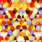 Triangle camouflage rainbow pattern, effect leafs, sand, in red, orange, yellow, ehite, brown, sunny colors