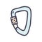 triangle carabiner color vector doodle simple icon