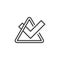Triangle Check Mark line icon