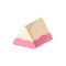 Triangle chocolate candy in white, pink isolated