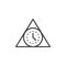 Triangle clock line icon