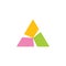 Triangle colorful rotate design simple logo vector