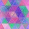 Triangle continuous background, illustration in crayon effect, tender pale multicolor pattern