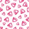 Triangle cut ruby seamless vector pattern