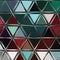 Triangle dark multicolor texture in teal, white, brown, grenadine, shaded spruce turquoise colors for textile, wallpaper