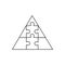 Triangle figure from jigsaw puzzle vector pieces