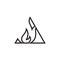 Triangle fire lines logo concept