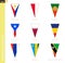 Triangle flag set, stylized country flags