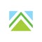 Triangle green mountain geometric abstarct logo