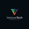 Triangle Letter V Tech LogoDesign Colorfull Vector Stock illustration . Triangle Tech Logo Design