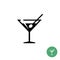 Triangle martini cocktail glass black simple icon