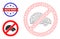 Triangle Mesh Stop Private Car Icon and Grunge Bicolor Auto Rent Stamp