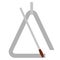 Triangle with metal stick musical instrument flat icon