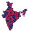 Triangle Mosaic Map of India in American Colors