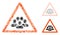 Triangle Mosaic People Crowd Warning Icon and Vector Mesh 2D Model