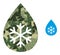 Triangle Mosaic Snow Fresh Drop Icon in Khaki Army Color Hues