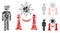 Triangle Mosaic Virus Quarantine Police Icon and Vector Mesh 2D Model