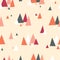 Triangle mountains seamless vector pattern in scandinavian style. Decorative background with landscape elements. Abstract texture