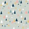 Triangle mountains seamless vector pattern in scandinavian style. Decorative background with landscape elements. Abstract texture