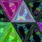 Triangle multicolor dark background in violet, green, black colors