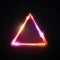 Triangle neon sign on transparent background.