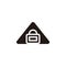 Triangle padlock button symbol vector