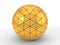 Triangle plated golden sphere. 3d illustration