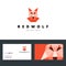 Triangle polygonal logo with wolf sign and