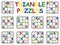 Triangle puzzles big set for children vector illustration