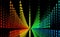 Triangle rainbow wing wave digital slow faded all in line on black screen