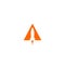 Triangle rocket icon logo isolated on white background