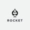 triangle rocket logo icon vector desig