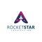 Triangle rocket night star logo design