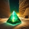 Triangle shaped green crystal mystical fantasy