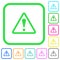 Triangle shaped warning sign vivid colored flat icons icons