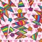 Triangle stick flower seamless pattern