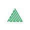 Triangle stripes green mountain symbol logo vector