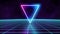 Triangle synthwave Retro futuristic seamless animation game grid. Neon digital triangle synthwave wireframe landscape