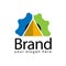 Triangle tech logo stock, flat design.. Vector illustration on white background
