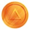 Triangle token icon, cartoon style