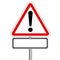 Triangle traffic sign for warning with free space.