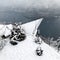Triangle viewpoint Hallstatt Winter snow mountain landscape hike epic mountains outdoor adventure and lake through the pine
