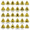 Triangle warning sign. Danger symbols safety emergency electrical hazard vector collection